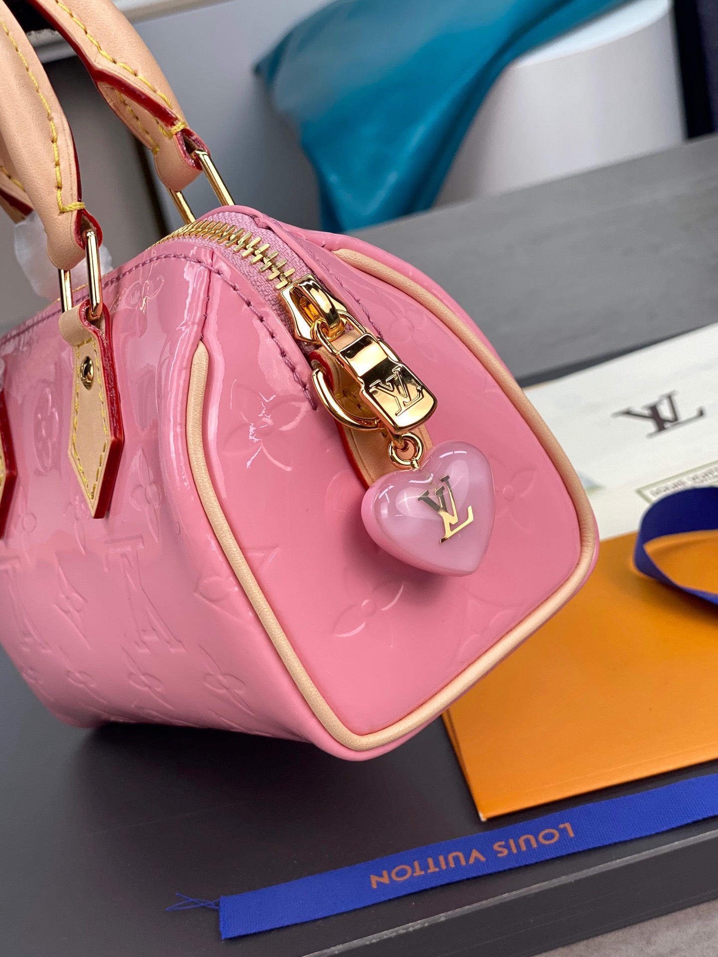 Tui-Louis-Vuitton-LV-Nano-Speedy-Pink-Mini-Like-Auth-16x10x7-2