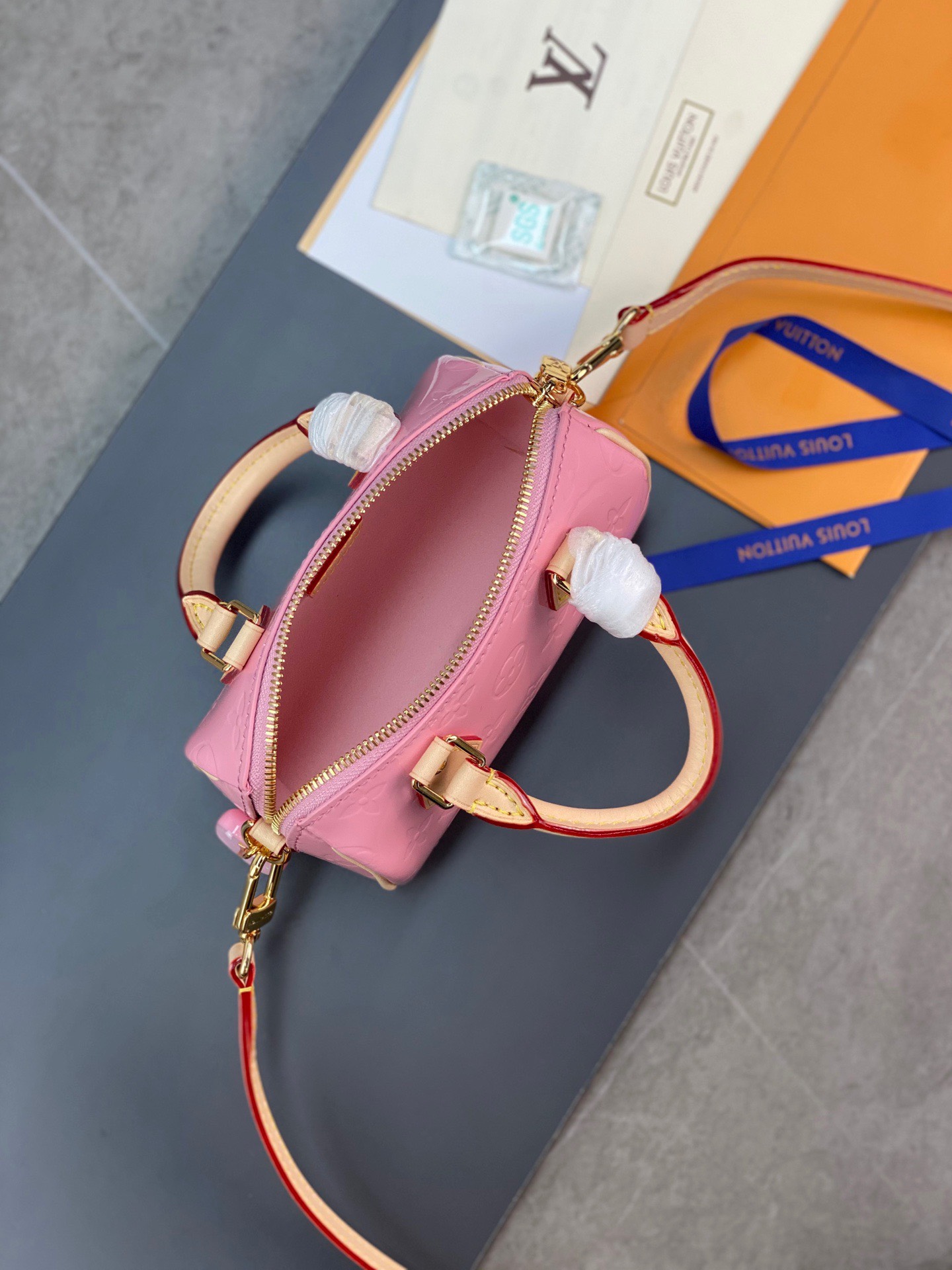 Tui-Louis-Vuitton-LV-Nano-Speedy-Pink-Mini-Like-Auth-16x10x7-6