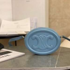 Celine Mini Handbag Replica 11 Blue Smooth Leather 16×12.5x4cm