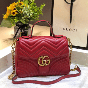 Gucci Marmont Top Handle Like Auth Women's Handbag Red 27cm