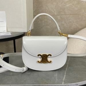 Celine Handle White Smooth Leather 15.5×11.5x5cm