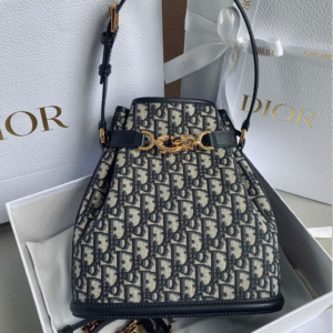 Dior Cest Canvas Backpack Super Embroidered Pattern Black 24x10x24.5cm