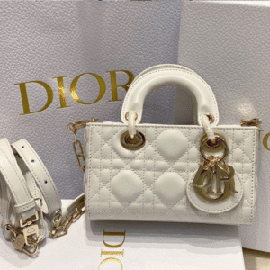 Dior D-Joy Mini Bag White Super Quality Women's Handbag 16.5x6x10cm