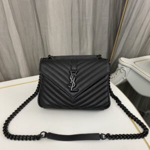 Saint Laurent medium College leather cross body bag In Black