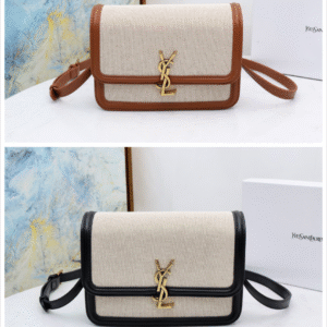 SAINT LAURENT Solferino Medium Cotton And Leather Shoulder Bag