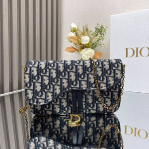 Dior Medium Saddle Pouch with Chain