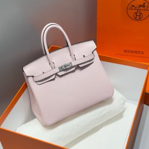 HERMES BIRKIN 25 IN PINK BABY SILVER HARDWARE