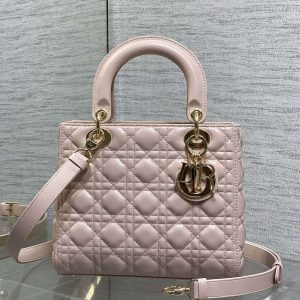 Dior Lady Pink with Gold Hardware - Medium