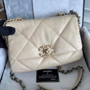 Chanel 19 Flap in Beige Lambskin