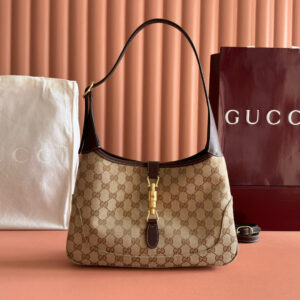 GUCCI JACKIE MONOGRAM 28 CM IN LIGHT BROWN CANVAS