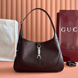 GUCCI JACKIE SLIM SHOULDER BAG 28 IN DARK BROWN